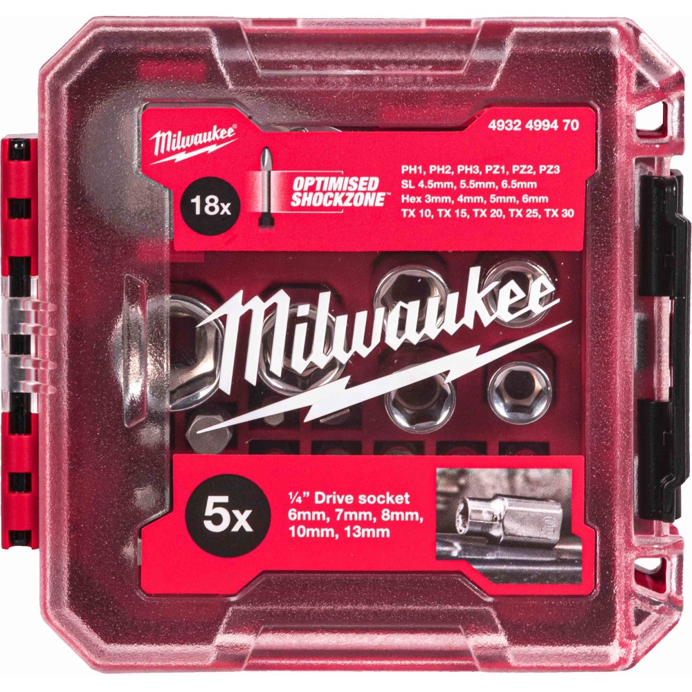Набор головок и бит Milwaukee с компактной трещеткой 1/4"