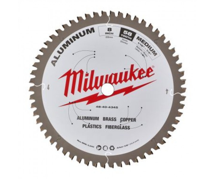 Пильный диск Milwaukee для циркулярной пилы по алюминию 203x5/8x2,4x58