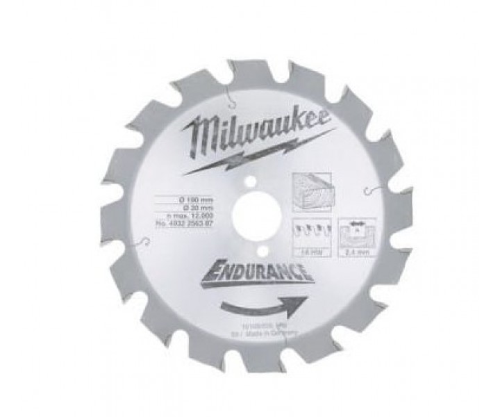 Пильный диск Milwaukee для циркулярной пилы по дереву 190x30x1,6x24 скошенные зубья