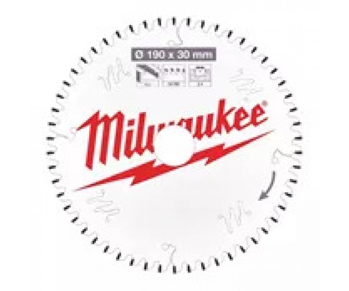 Пильный диск Milwaukee для циркулярной пилы по алюминию190x30x2,4x54 трапецевидный зуб/плоский зуб отрицат. угол