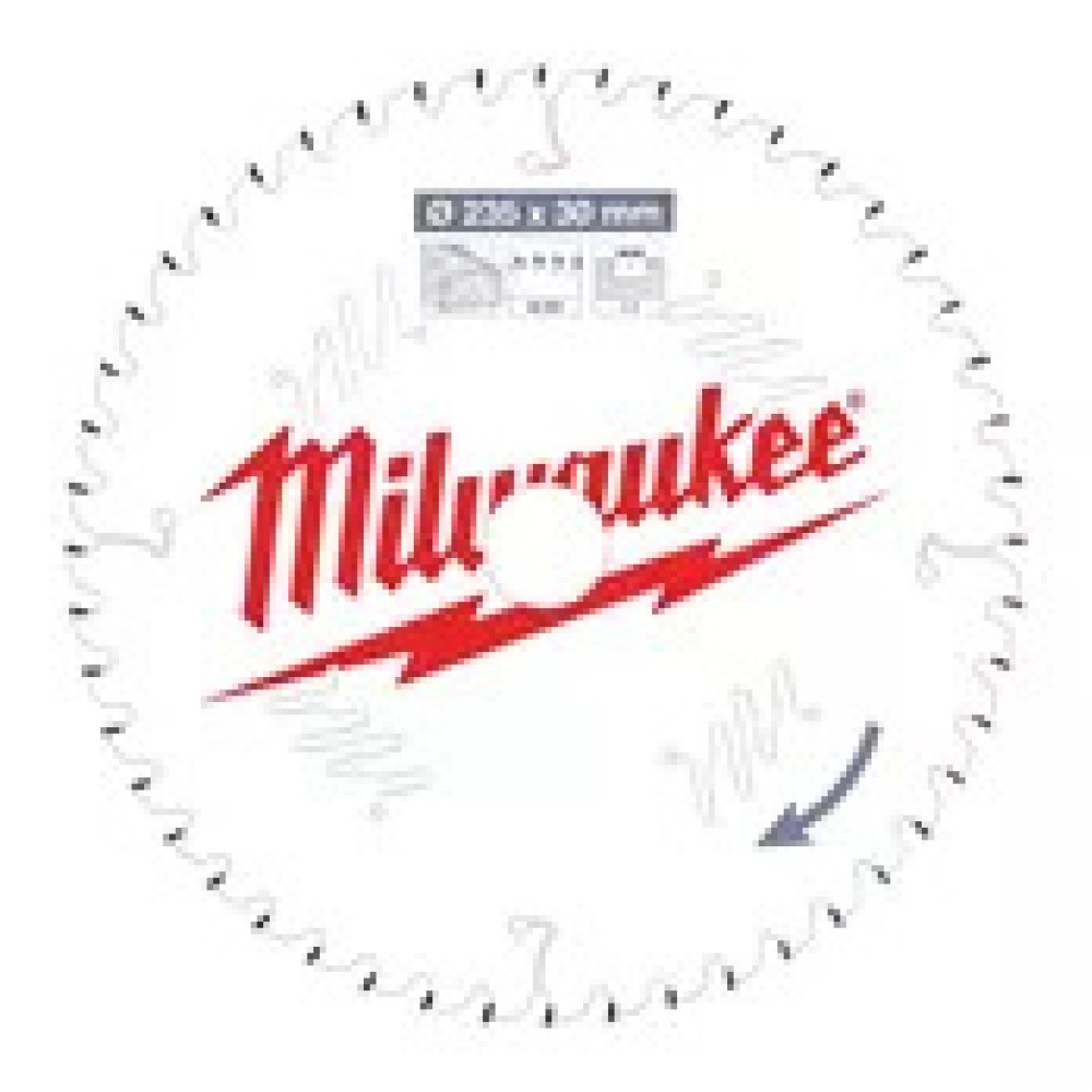 Пильный диск Milwaukee для циркулярной пилы по дереву 235x30x2,4x48 скошенные зубья