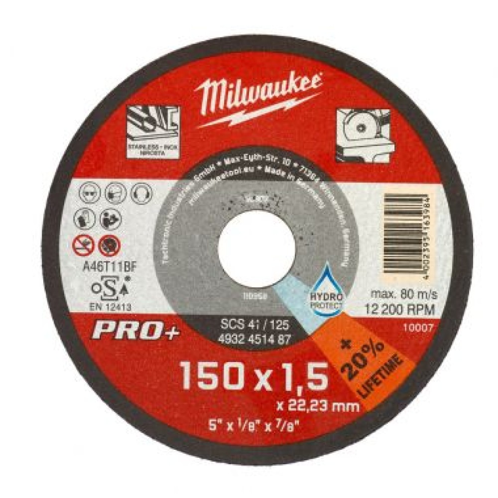 Отрезной диск Milwaukee SCS 41/150х1.5 PRO+ 1шт (заказ кратно 25шт)