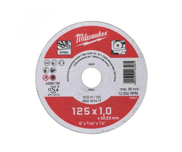 Отрезной диск Milwaukee SCS 41/125x1 PRO+ 10шт в металлическом боксе