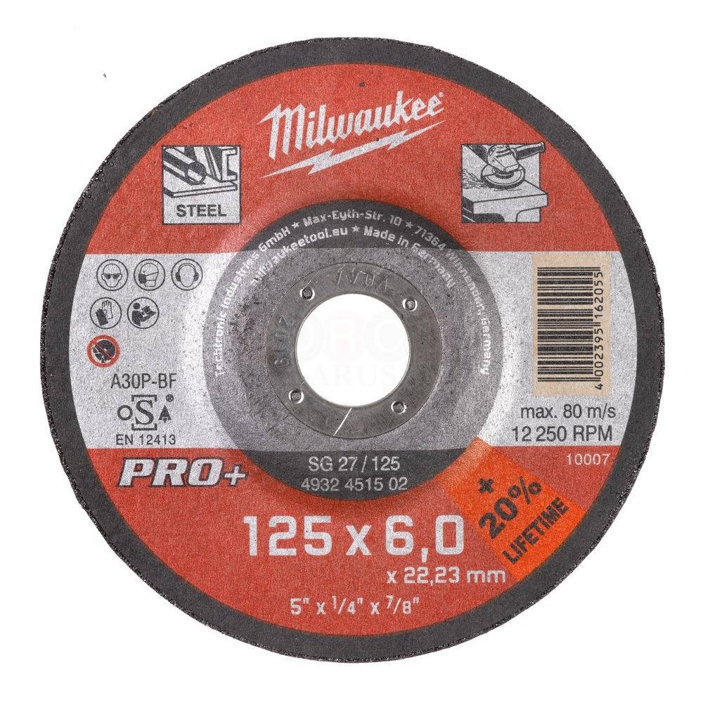 Шлифовальный диск по металлу Milwaukee SG 27 / 180 Х 6 PRO+