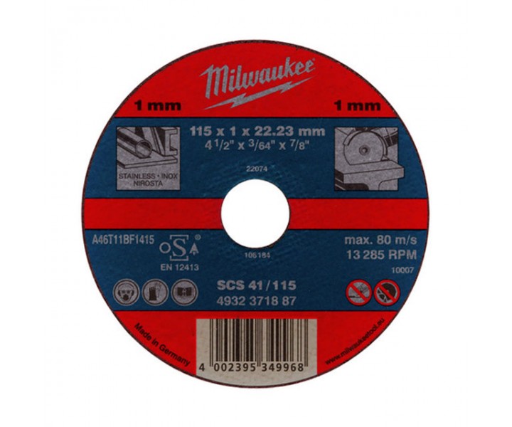 Отрезной диск Milwaukee по металлу SCS 41 / 180 X 1.5 X 22.2 мм
