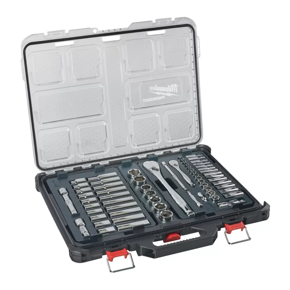 Головки 1/2" и 1/4" с воротками с трещоткой набор 63ед. в органайзере PACKOUT™ (Арт. 4932493661)