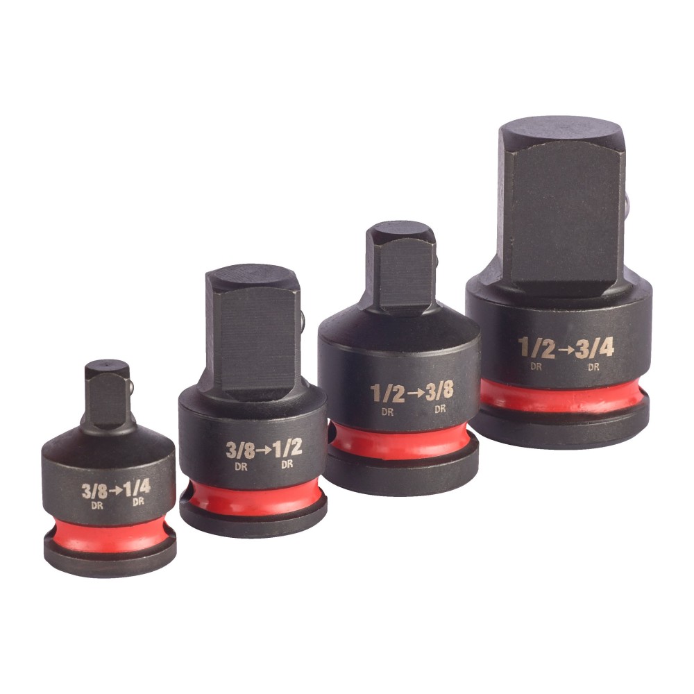 Набор переходников для головок Milwaukee SHOCKWAVE 3/8''-1/4'', 3/8''-1/2'', 1/2''-3/8'', 1/2''-3/4'' (4шт) (Арт. 4932480356)