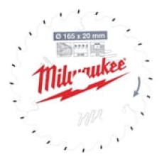 Пильный диск Milwaukee для циркулярной пилы по дереву 165x20x2,2x24 скошенные зубья