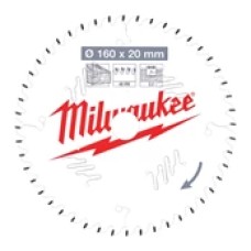 Пильный диск для циркулярной пилы по дереву Milwaukee 160x20x2,2x48 скошенные зубья