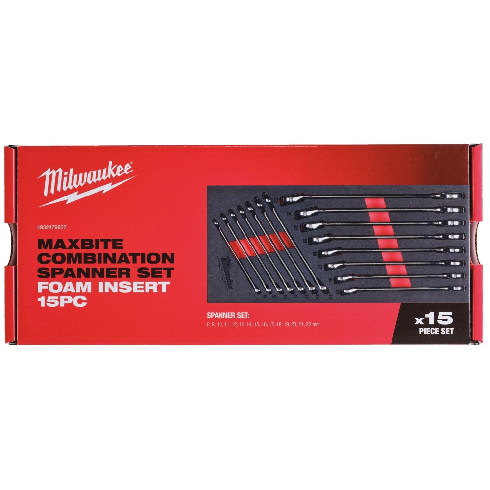 Ложемент Milwaukee с комбинированными ключами MAX BITE™ - 15 ед. (1 шт)