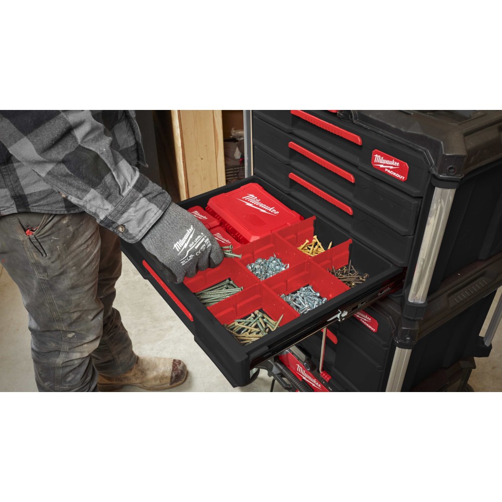 Ящик с 4-мя выдвижными отсеками Milwaukee PACKOUT DRAWER BOX