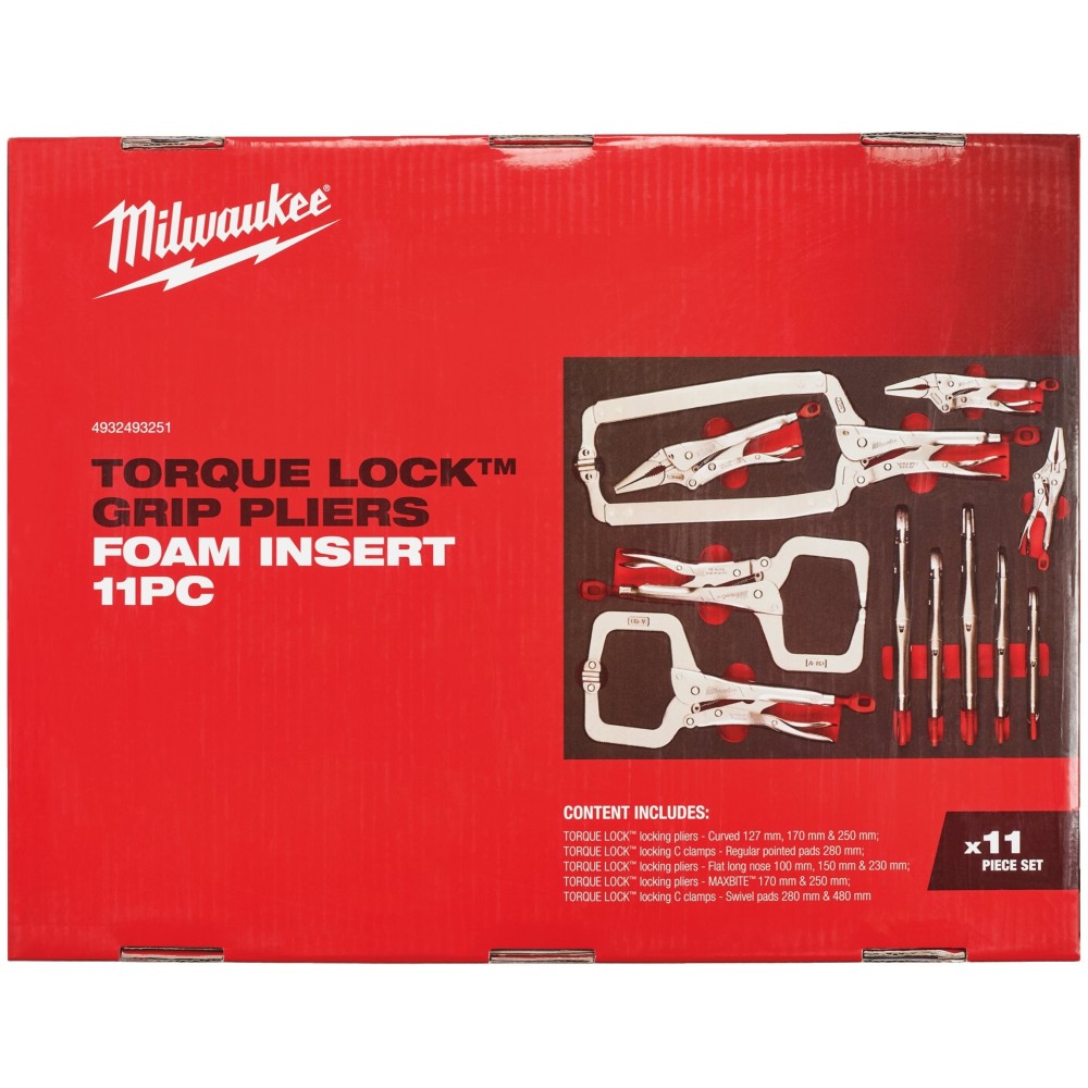 Зажимы губцевые Milwaukee TORQUE LOCK™ набор 11 ед. в ложементе