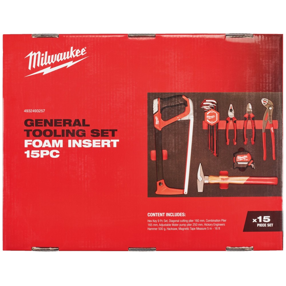 Набор инструментов общеслесарный Milwaukee GENERAL TOOLING FOAM SET - 15 PC