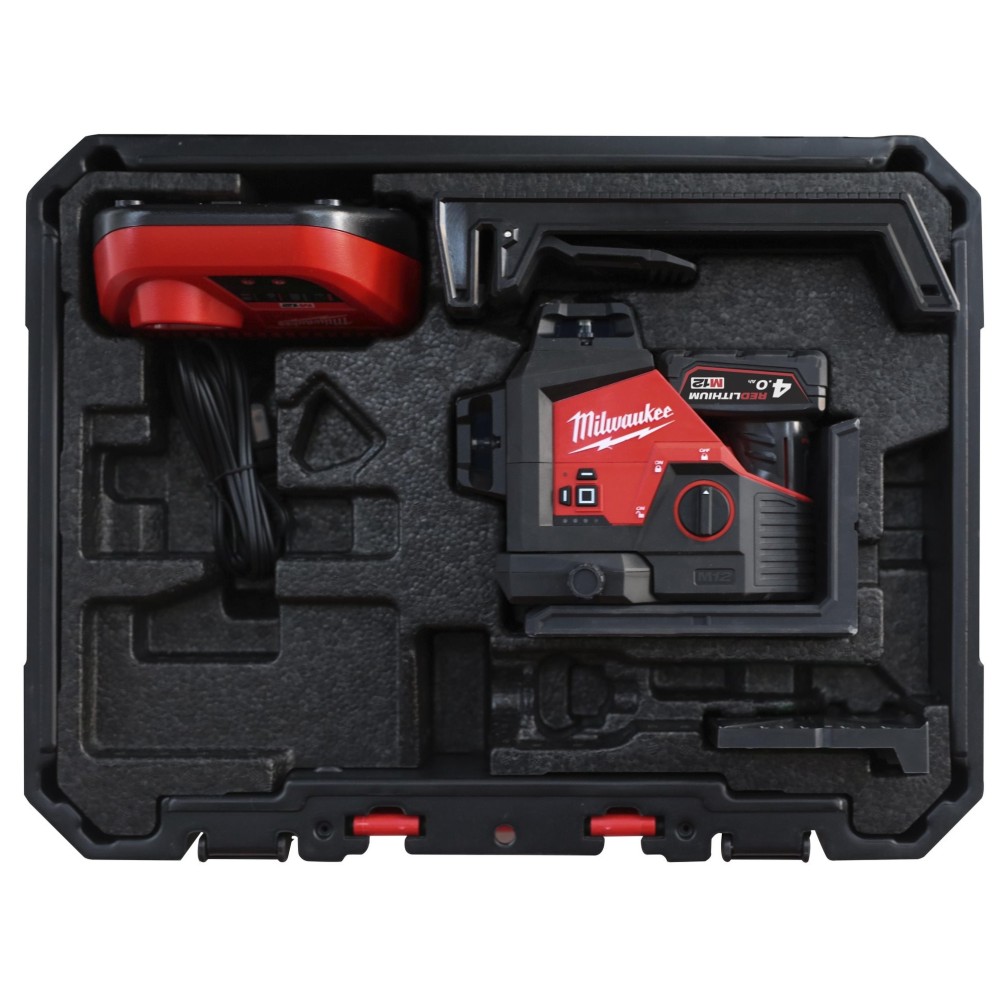 Аккумуляторный мультилинейный лазерный нивелир Milwaukee M12 3PL-401C (Li-Ion 4 Ач)