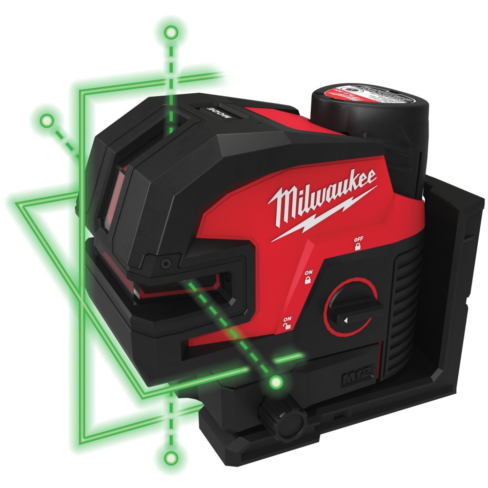 Аккумуляторный лазерный нивелир 4 точечный Milwaukee M12 CLL4P-301C