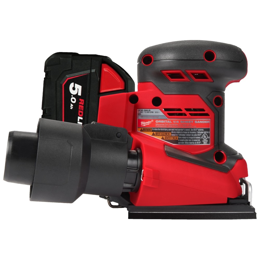 Аккумуляторная виброшлифовальная  машина Milwaukee M18 BQSS-502B