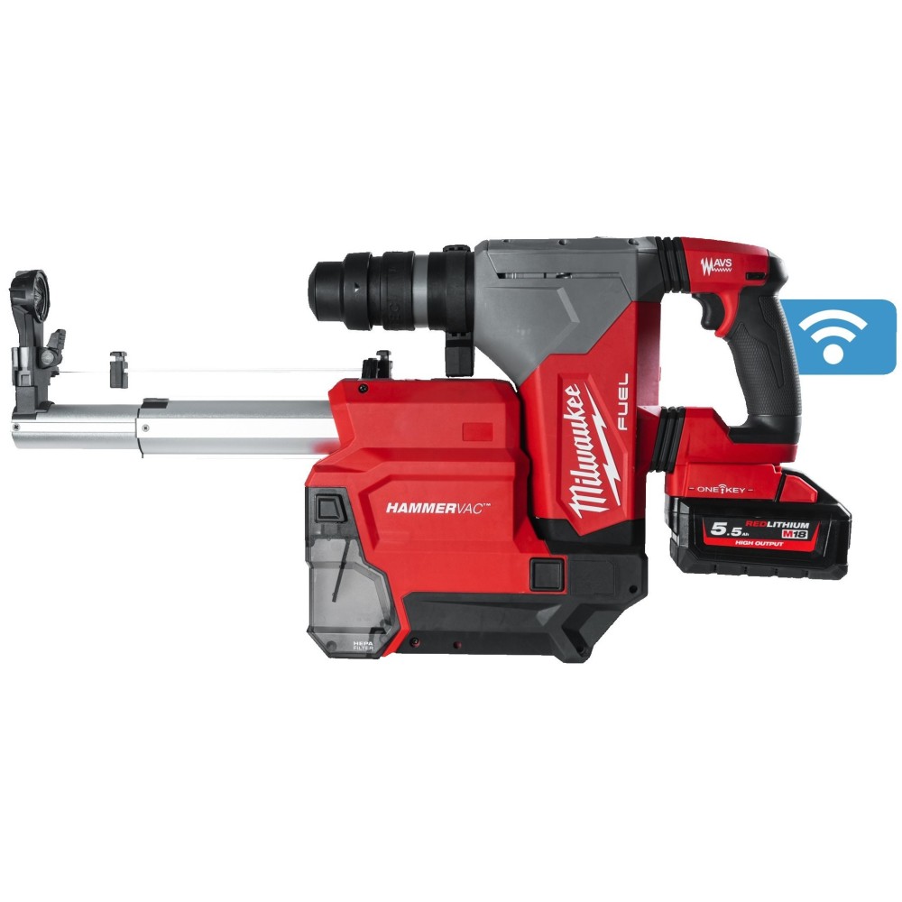 Аккумуляторный перфоратор с системой пылеудаления Milwaukee M18 FUEL ONEFHPXDEL-552C