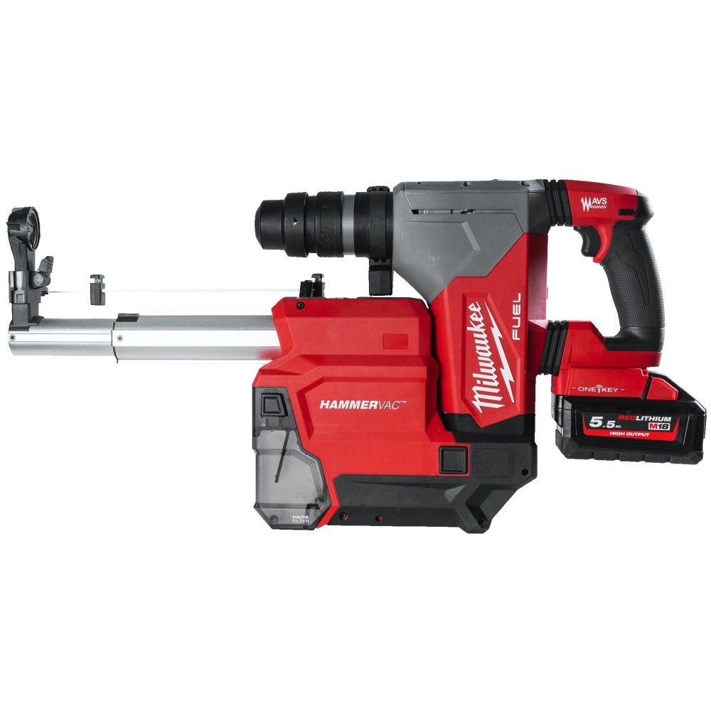 Аккумуляторный перфоратор с системой пылеудаления Milwaukee M18 FUEL ONEFHPXDEL-552C