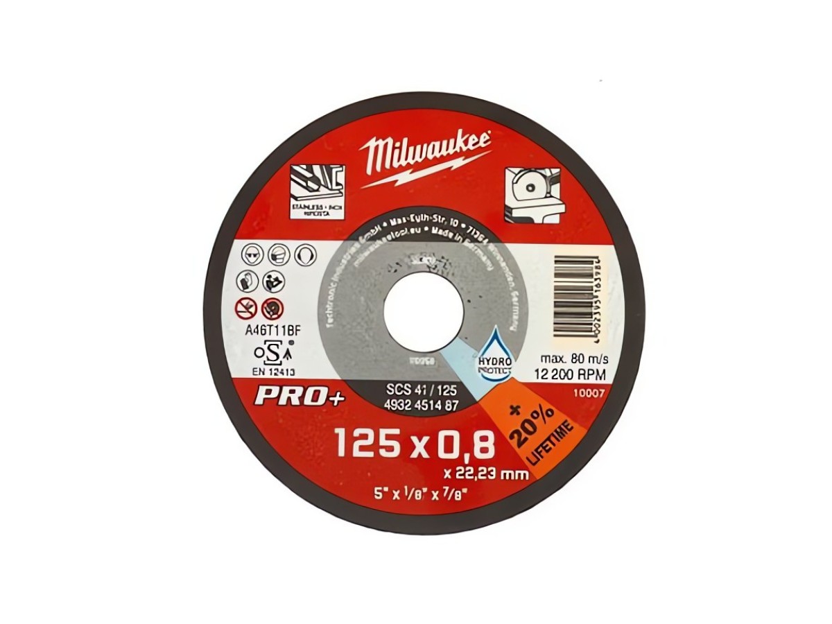 MILWAUKEE® представляет новый тонкий отрезной диск Pro+ по металлу толщиной 0,8 мм, обеспечивающий на 20% больше и более быстрых резов на одном заряде аккумулятора