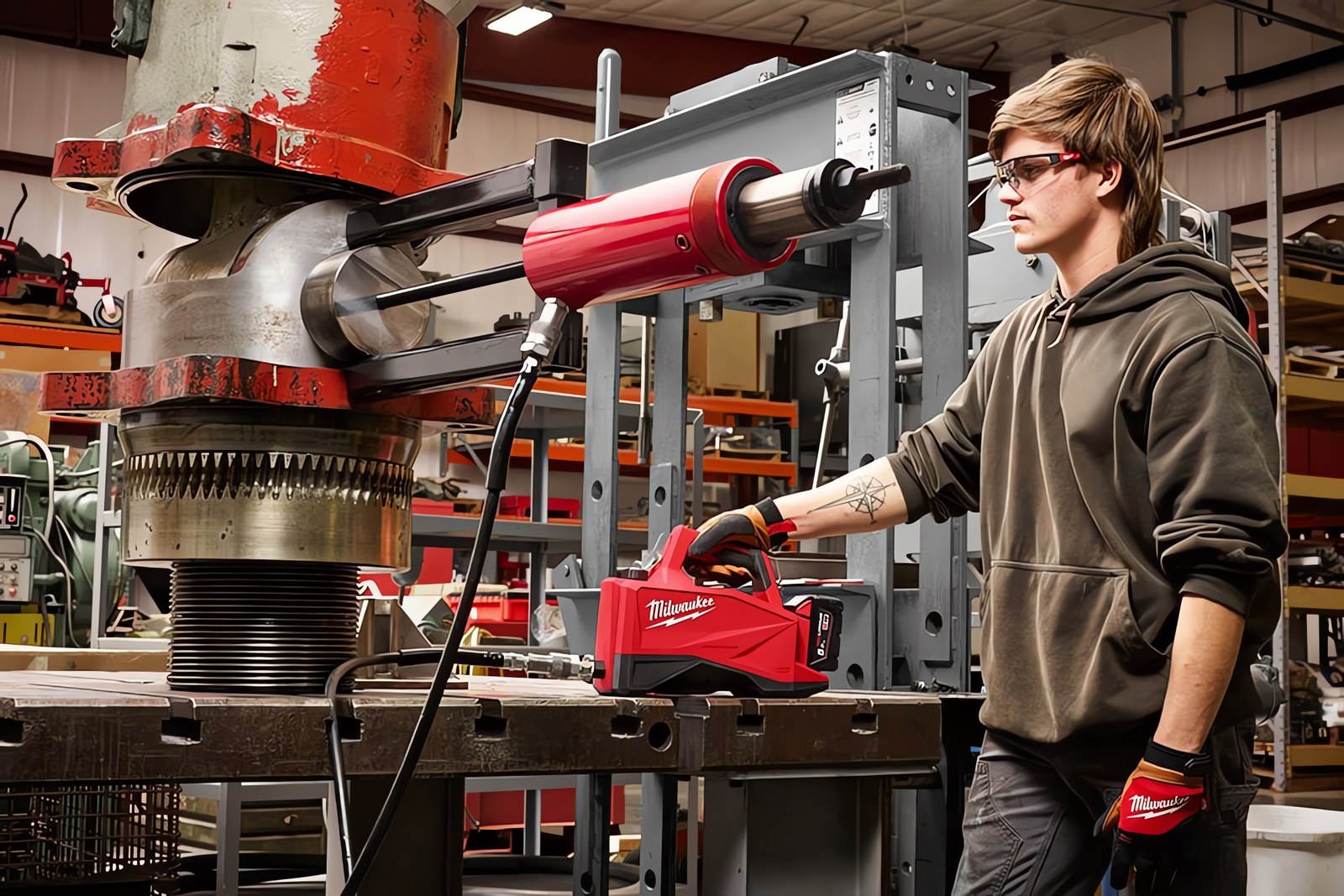 MILWAUKEE® исключает ручные усилия при работе с гидравлическими насосами