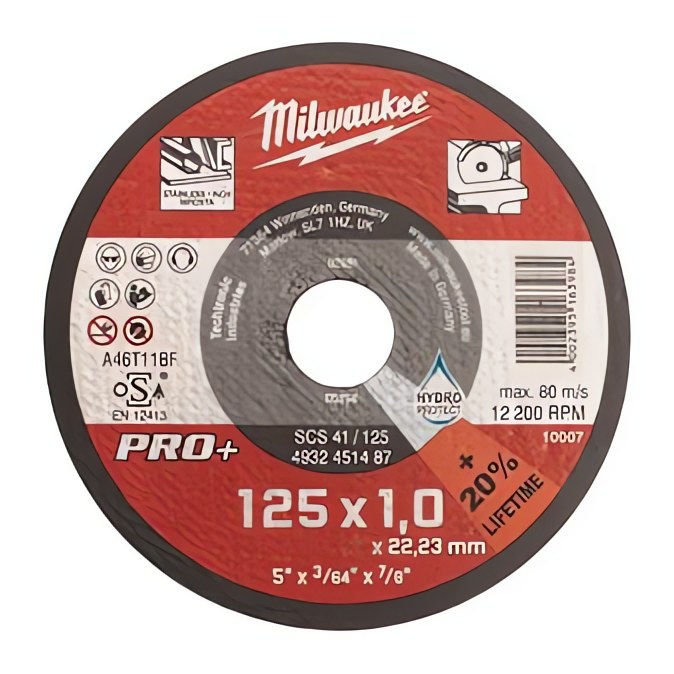MILWAUKEE® представляет новый тонкий отрезной диск Pro+ по металлу толщиной 0,8 мм, обеспечивающий на 20% больше и более быстрых резов на одном заряде аккумулятора